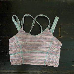 lululemon happy strappy longline sports bra pink 8